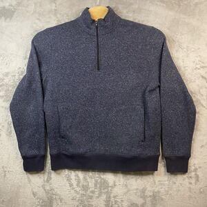 J.‎ CREW Men's L 1/4 Zip Sweater  Sportsman Outfitter Quarter Zip Blue Vintage